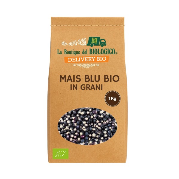 Mais blu bio in grani per popcorn 1 kg