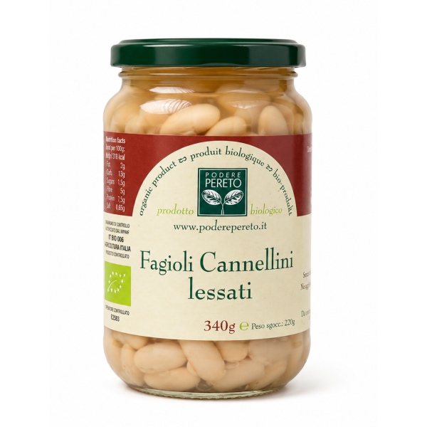 Fagioli cannellini lessati bio 340 g Podere Pereto