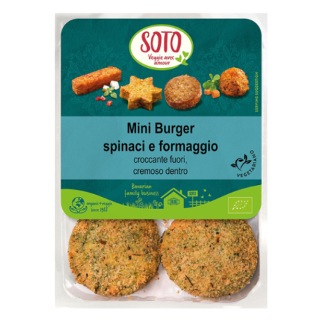Mini burger spinaci e formaggio bio 180g Soto