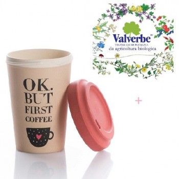 BioTazza termica in bamboo "Coffee first"+tisana Valverbe bio