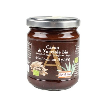 Crema spalmabile cacao e nocciole dolcificata con agave 200gr bio