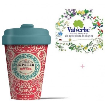 BioTazza termica in bamboo "Original Hipster"+ tisana Valverbe bio