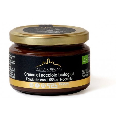 Crema di nocciole artigianale bio fondente 260 g Fattoria Lucciano