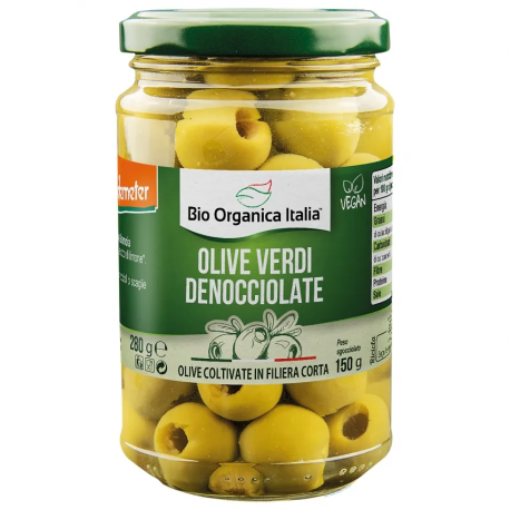 Olive verdi denocciolate bio in salamoia 280 g Bio Organica Italia