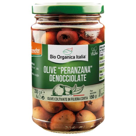 Olive nere denocciolate bio in salamoia 280 g Bio Organica Italia