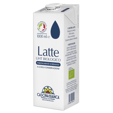 Latte bio parzialmente scremato UHT 1L