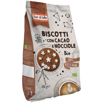 Biscotti cacao e nocciole bio 350 g Fior di Loto
