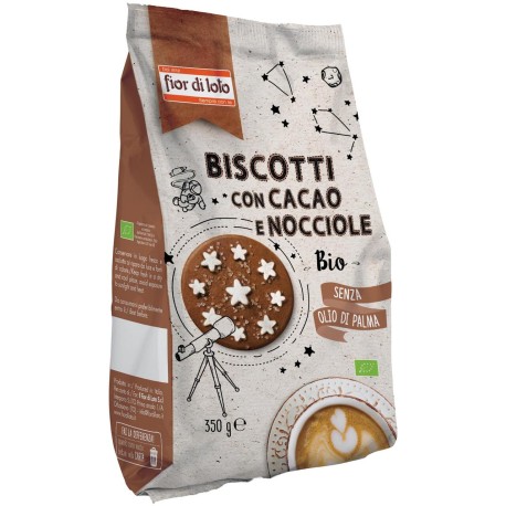Biscotti cacao e nocciole bio 350 g Fior di Loto