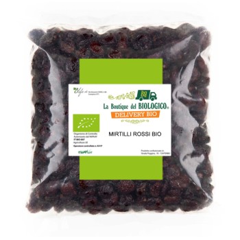 Mirtilli rossi secchi canadesi bio 500 gr