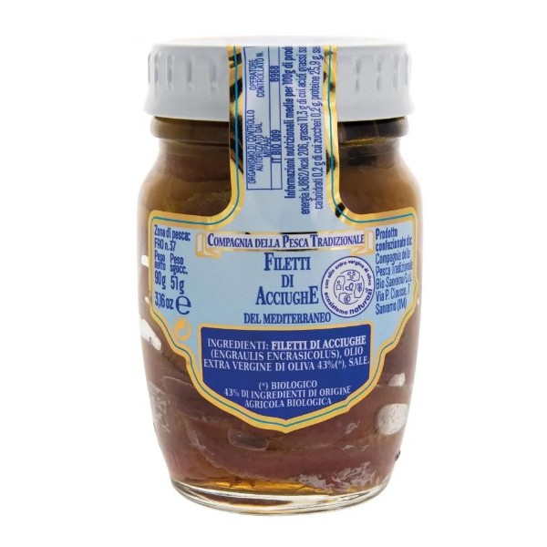 Filetti di acciughe in olio extravergine di oliva 90gr
