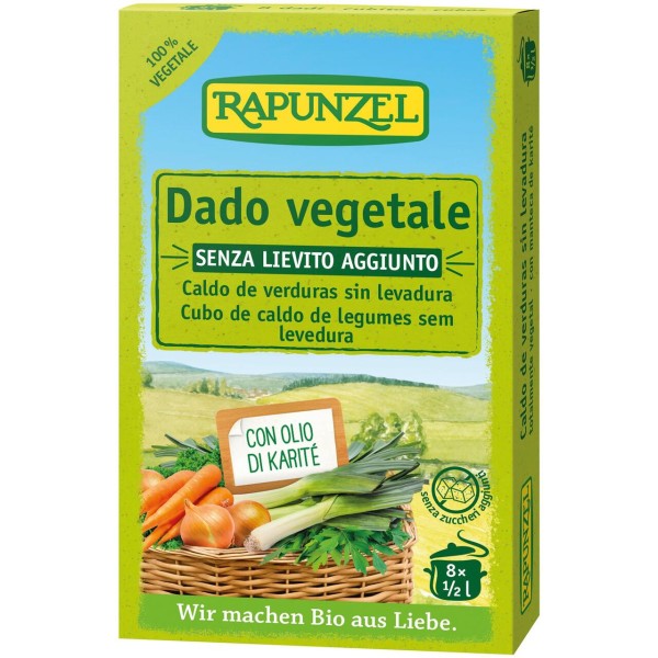 Dado vegetale bio senza lievito 8x10 g Rapunzel