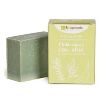 Sapone mediterraneo con aloe bio 100 gr La Saponaria