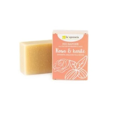 Sapone rosa e burro di karitè 100 gr La Saponaria