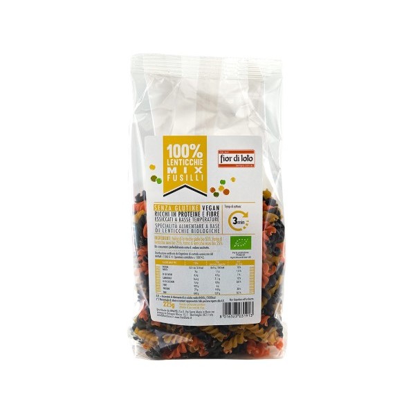 Fusilli di lenticchie mix bio 225 g Fior Di Loto