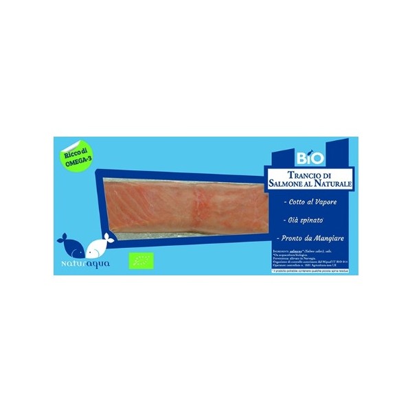 Trancio di Salmone naturale cotto al vapore bio 120 g