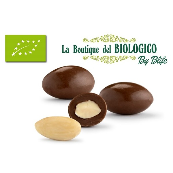 Mandorle ricoperte con cioccolato fondente bio 50 g (SFUSE)
