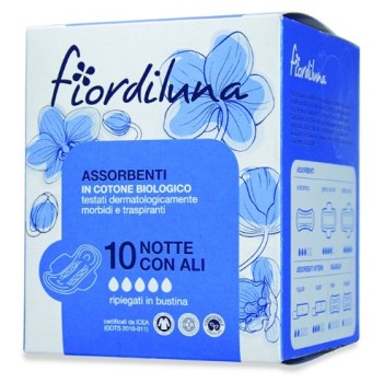 Assorbenti notte con ali in cotone biologico 10 pz