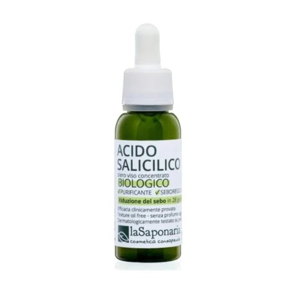 Acido salicilico - Siero viso biologico purificante 30ml La saponaria