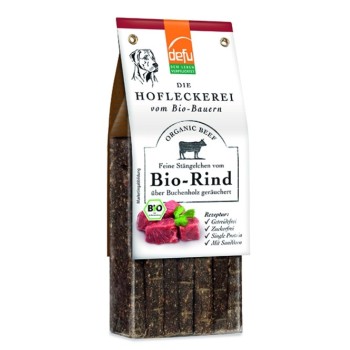 Stick essiccati al manzo bio per cani 125 g Defu