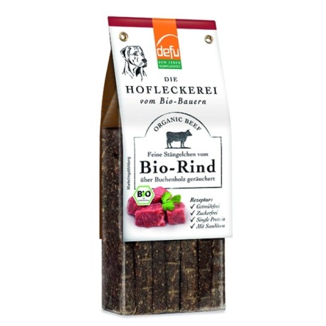 Stick essiccati al manzo bio per cani 125 g Defu
