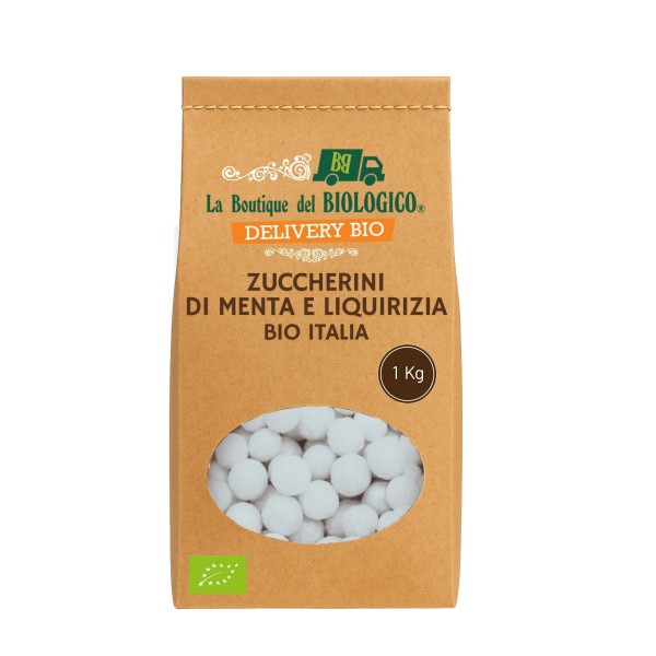 Zuccherini di menta e liquirizia bio 1 Kg Italia
