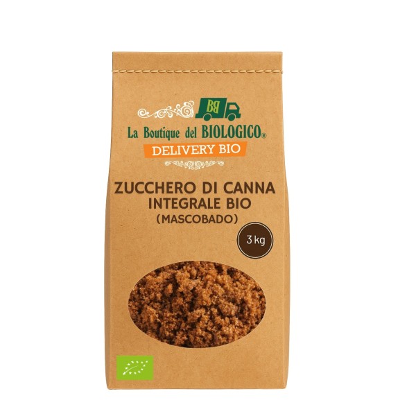 Zucchero di canna integrale Mascobado bio 3 kg