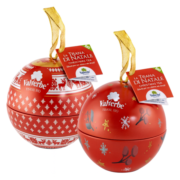 Pallina di natale con tisane bio Valverbe