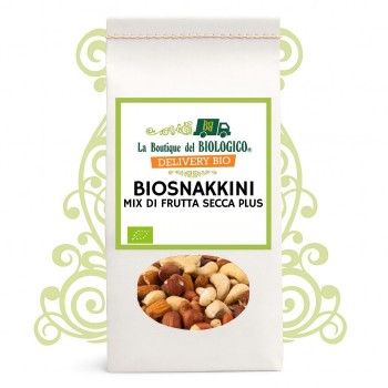 Biosnakkini mix frutta secca plus bio (uvetta bio, nocciole bio, anacardi bio, mandorle bio) 250 g