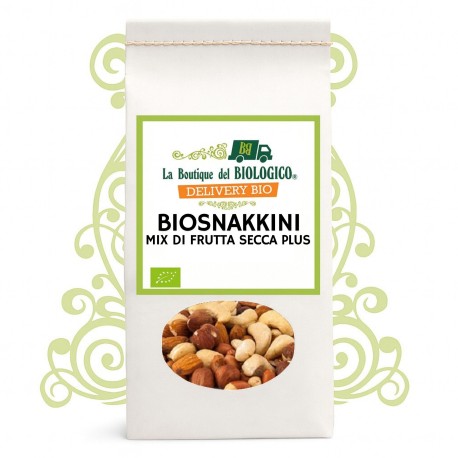 Biosnakkini mix frutta secca plus bio (uvetta bio, nocciole bio, anacardi bio, mandorle bio) 250 g