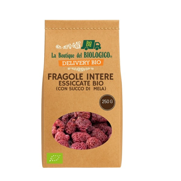 Fragole intere essiccate con succo di mela bio 250 g
