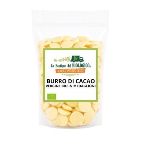 Burro di cacao vergine bio in medaglioni 1 kg