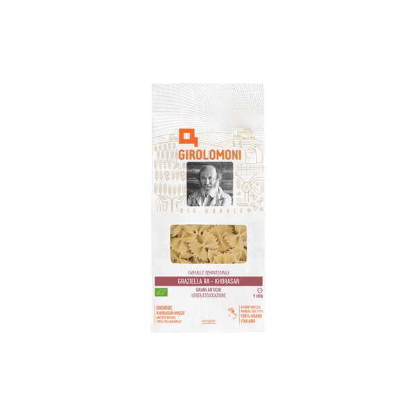 Farfalle semintegrali bio Graziella Ra® trafilate al bronzo 500g Girolomoni