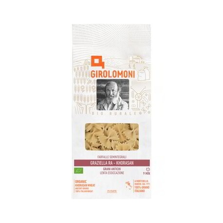 Farfalle semintegrali bio Graziella Ra® trafilate al bronzo 500g Girolomoni