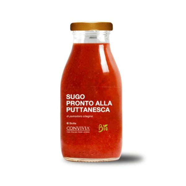 Sugo pronto di pomodoro ciliegino alla puttanesca bio 250 g Convivia